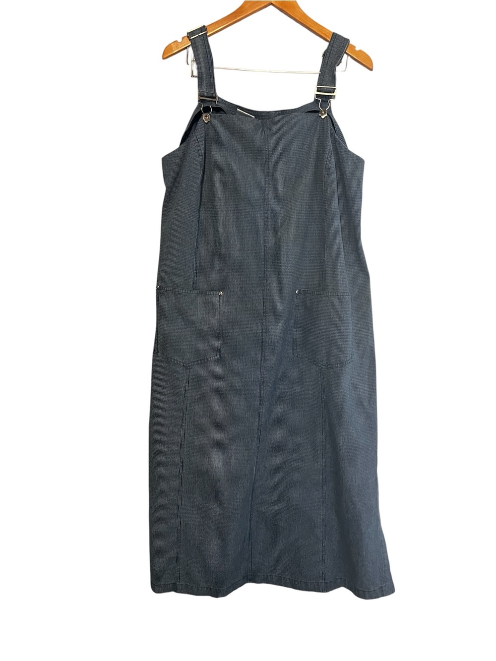 Liz Claiborne Denim-Style Square-Neck Midi Dress in Blue